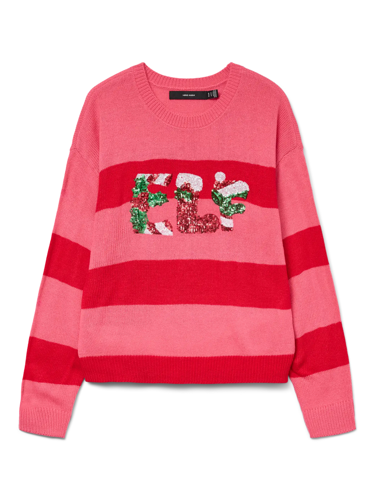 VERO MODA Elf Christmas Jumper - Red/Pink