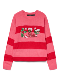 VERO MODA Elf Christmas Jumper - Red/Pink
