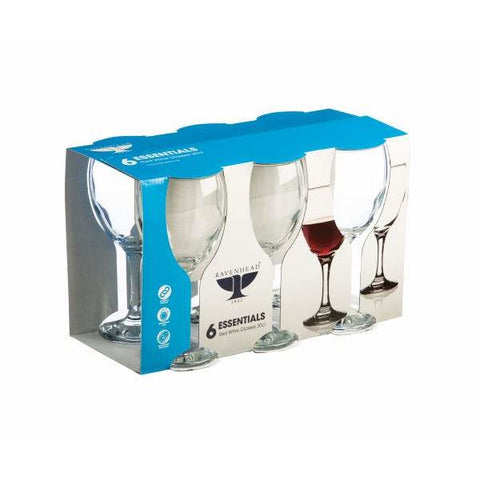 Essentials Sleeve Of 6 Red Wine Glasses 30cl