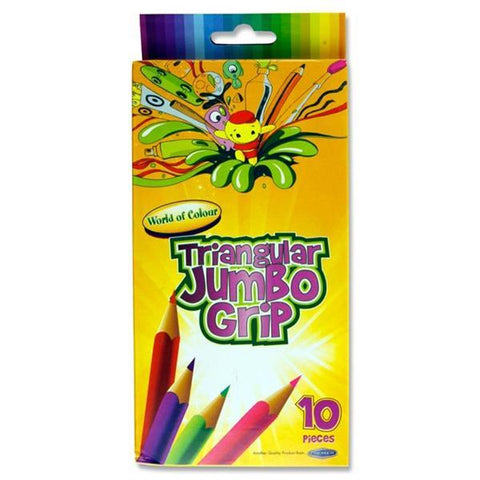 WORLD OF COLOUR : Triangular junior grip colouring pencils