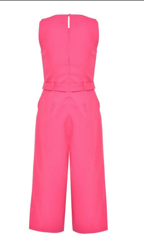 MARC ANGELO : Pink Longline Culotte Jumpsuit