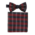 L.A. SMITH :  Red and Navy Tartan Bow Tie Set