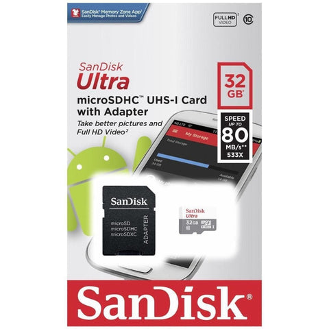 SanDisk Ultra microSDHC Card with Adapter