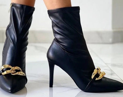 COPE CLOTHING : Gold Trim Ankle Boot