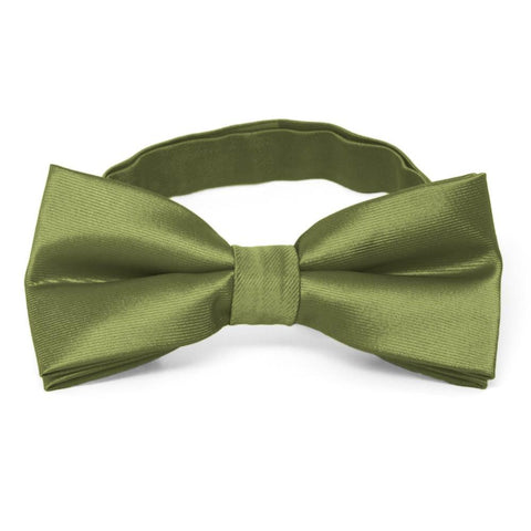ZAZZI :  Silk Effect Olive Green Bow Tie